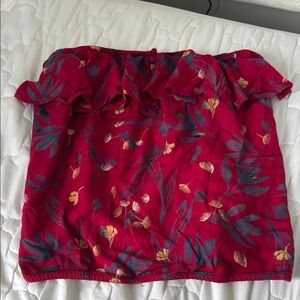 Roxy Red Ruffled Off-the-Shoulder Blouse